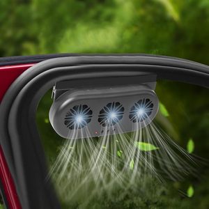 Home Living: Solar-Powered Car Window Exhaust Fan with 3 Air Outlet Solar Ventilation