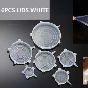 6Pcs Universal Silicone Stretch Suction Pot Lids Kitchen Cover Pan Bowl Stopper