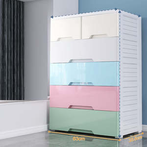 Home Living: Colourful 6 Drawer Rolling Plastic Storage Organizer Cabinet