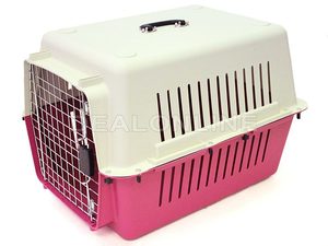 Plastic Pet Cage: L68CM Dog/Cat/Pet Travel Cage/Carrier/Crat - PINK
