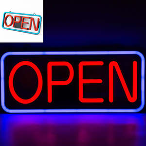 Business Supplies: OPEN Sign Size L Neon LED Flashing & Remote Control 55CM