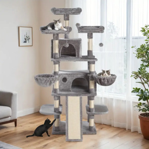 Pet Supplies: 162CM Cat Tree House Scratching Post Condo - Light Grey