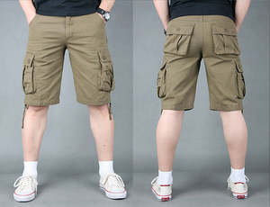 Cargo Short 1/2 Pants Outdoor Solid Color Work Short Multi-pocket Hiking Camping