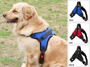 Collars Leads: Dog Harness Set Pet Adjustable Chest Strap Walking Collar Vest