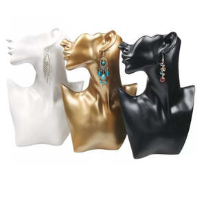 Jewellery: Realistic Mannequin Half Head Eardrop Necklace Resin Mold Stand 4 Colour Available