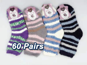 Socks: WHOLESALE - (60 Pairs) Soft & Warm Fleece Socks