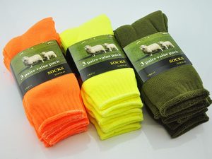 Socks: (12 Pairs) High Visible Safety Work Socks Cushioned Socks