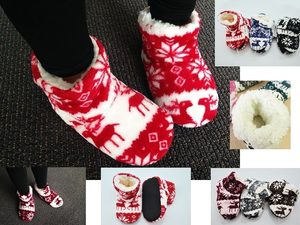 Socks: (3 Pairs) Kids Plush Warm Foot lets / Floor Socks size 20 ~ 23
