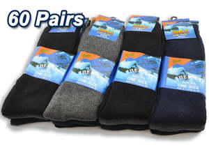 Socks: (60 Pairs) Men's Thermal/Work Socks