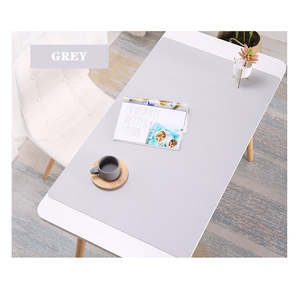 Computer: GREY - 90*45cm PU Leather Desk Mat Computer Laptop Keyboard Mouse Pad Office