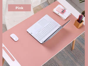 Computer: Pink- 100*50cm PU Leather Desk Mat Computer Laptop Keyboard Mouse Pad Office