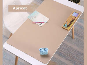 Computer: Apricot- 100*50cm PU Leather Desk Mat Computer Laptop Keyboard Mouse Pad Office