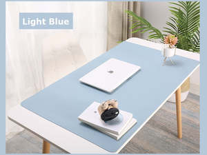Computer: Light Blue- 100*50 cm PU Leather Desk Mat Computer Laptop Keyboard Mouse Pad