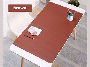 Computer: Brown- 100*50cm PU Leather Desk Mat Computer Laptop Keyboard Mouse Pad Office