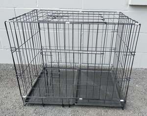 Pet Cage - 70CM Wide Collapsible Metal Pet Cage BLACK
