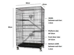 Metal Pet Cage: 304K BLACK Pet Cage Collapsible Metal Pet Cage with Wheels