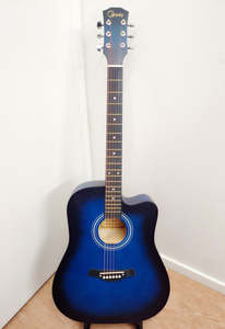 Music Instrument: 41" Wooden Acoustic Guitar - Blue