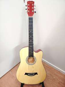 Music Instrument: WOOD PATTERN 38" Wooden Acoustic Guitar