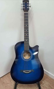 Music Instrument: BLUE 38" Wooden Acoustic Guitar