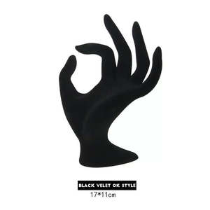 Female Mannequin Hand Arm Women Display Base Gloves Jewelry Model Black - VELVET