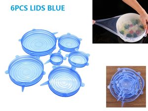 Kitchen: 6Pcs Universal Silicone Stretch Suction Pot Lids Kitchen Cover Pan Bowl Stopper