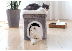 Collapsible Cat House with Bed H 42cm