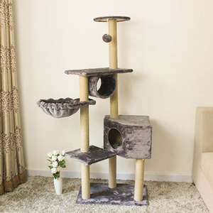 Cat Tree House: 152CM Cat Tree House Scratching Post Condo - GREY