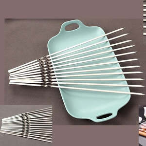 Bbqs: 100pcs Stainless Steel Barbecue BBQ Grilling Kabob Kebab Flat Skewers Needle Too