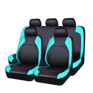 Car Accessories: Universal Fit Faux Leather Full Set Black Automotive Seat Covers fits