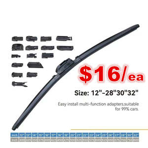 1pcs Universal Frameless Wiper Blade 28", 13 Adapators