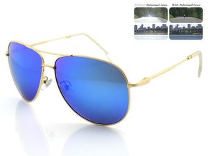 Sunglasses: Polarized Blue Mirrored Lens Sunglasses 1528C3