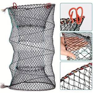 Durable Folding Crab Cage - Reusable Spring Fishing Trap Net for Easy Catching