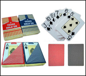 2 Packs * TEXAS HOLD'EM POKER Quanlity Waterproof Plastic Playing Cards