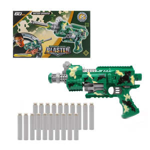 Toy 1: Blaster Soft Bullet Firing Gun Rapid Fire Toys 18 Soft Bullets Gift Boys