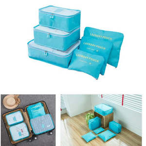 6Pcs Travel Storage Bag Set for Clothes Luggage Packing Cube Organizer Suitcase