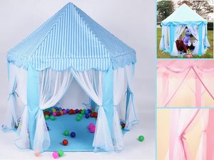 Toy Tent Tunnel: Fancy Hexagon Kids' Play Tent - BLUE