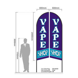 VAPE SHOP - Pre-print Double Sided Feather Banner Flag Business Commersial 3M