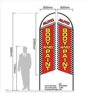 Signage: BODY & PAINT Pre-print Double Sided Feather Banner Flag Business Commersial