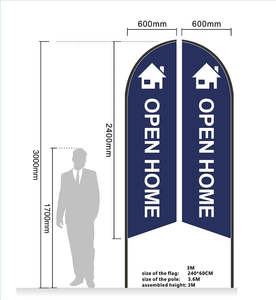 Signage: Open-Home Pre-print Double Sided Feather Banner Flag Business Commersial