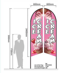 Signage: ICECREAM Pre-print Double Sided Feather Banner Flag Business Commersial