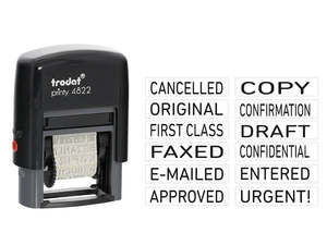 Stationery 1: Self-Inking 1-Line Trodat 4822 Text 'COPY' 'FAXED' Stamp - 26X4MM