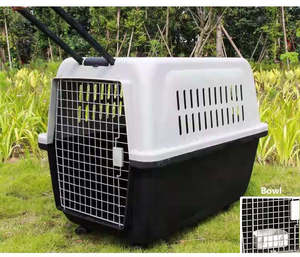 Airline Pet Cgae: PP60 XX-Large Airline Travel Cage/Carrier/Crate 99cm Wheeled Air NZ with Bowl