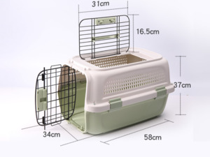 Airline Pet Cgae: 58CM SKYLIGHT GREEN - Dog/Cat Airline Travel Cage/Carrier