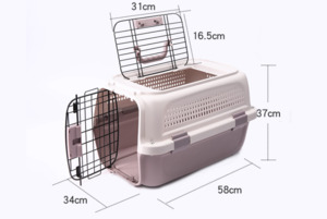 Airline Pet Cgae: 58CM SKYLIGHT PINK - Dog/Cat Airline Travel Cage/Carrier