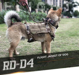 Pet Harness And Leash: Tactical Dog Harness Flight Jacket Training Vest Size L, XL Camouflage or Black