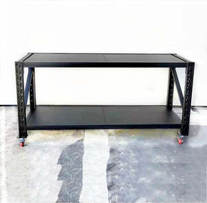 Shelving Product: Black Movable WorkBench / 4 Wheels / 101x200x60CM