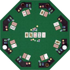 48 Inch Foldable Poker Table Top for 8 Players Chips Tray & Cup Holders Texas