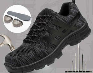 Steel Toe Summer Work Shoes Anti Piercing Lightweight Sneakers Hiking Shoes - B