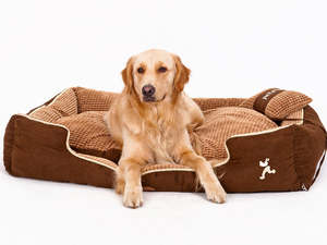 Pet Bed 1: L - 90CM - Suede & Soft Fleece Fabric Pet Bed