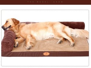 Pet Bed 1: 100 x 80cm M Pet Sofa Bed with L-Shaped Cushioned Support